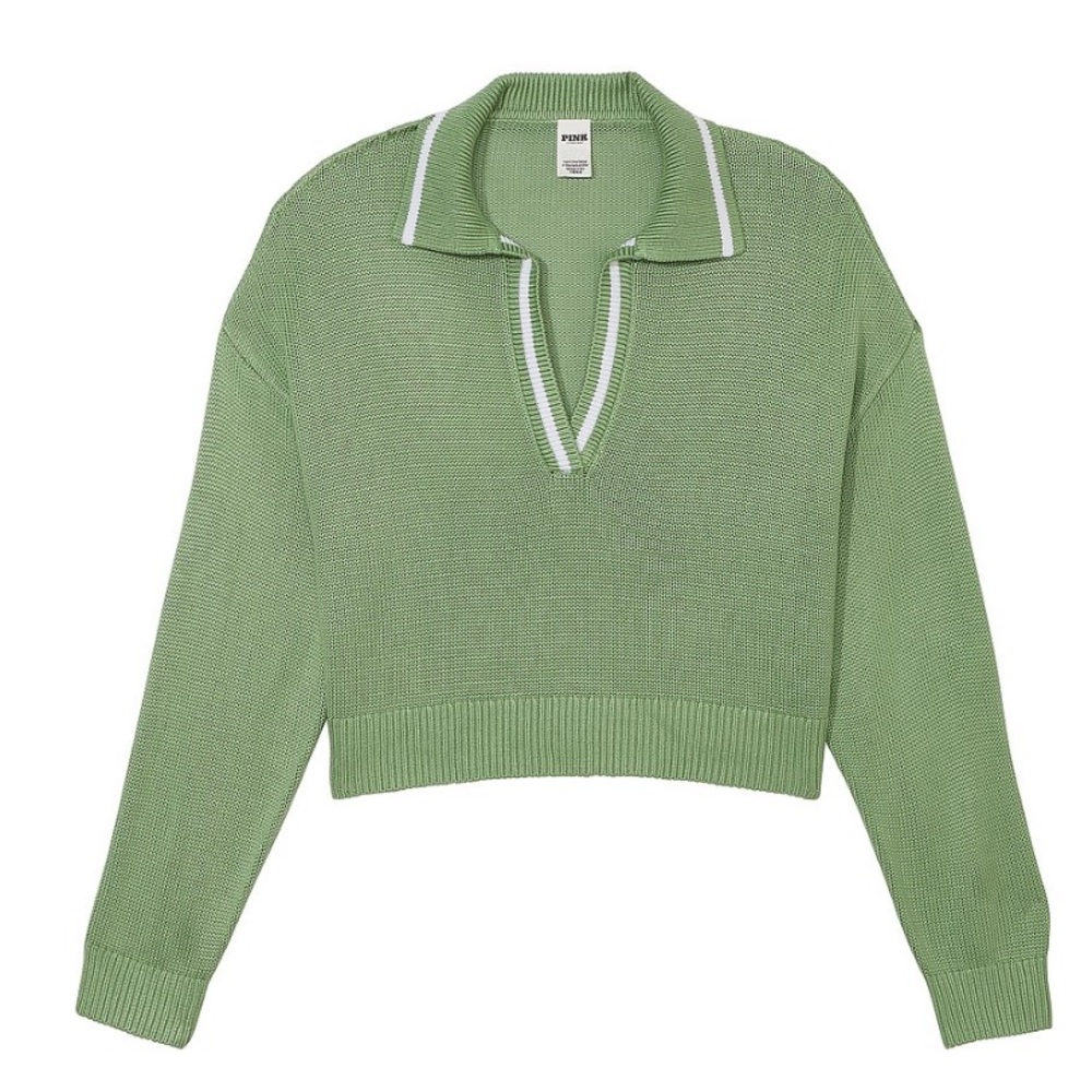 Pink VS Cambridge knit polo sweater NWT